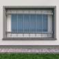 Preview: Fenstergitter abnehmbar 30x30mm / Höhe 500 - 899mm / 2 Gurte